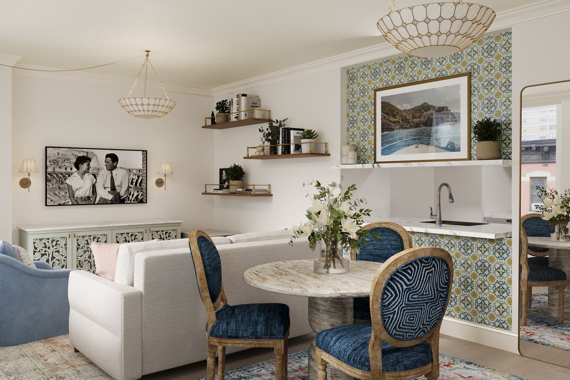 Living Room And Dining Table Apartment Nyc