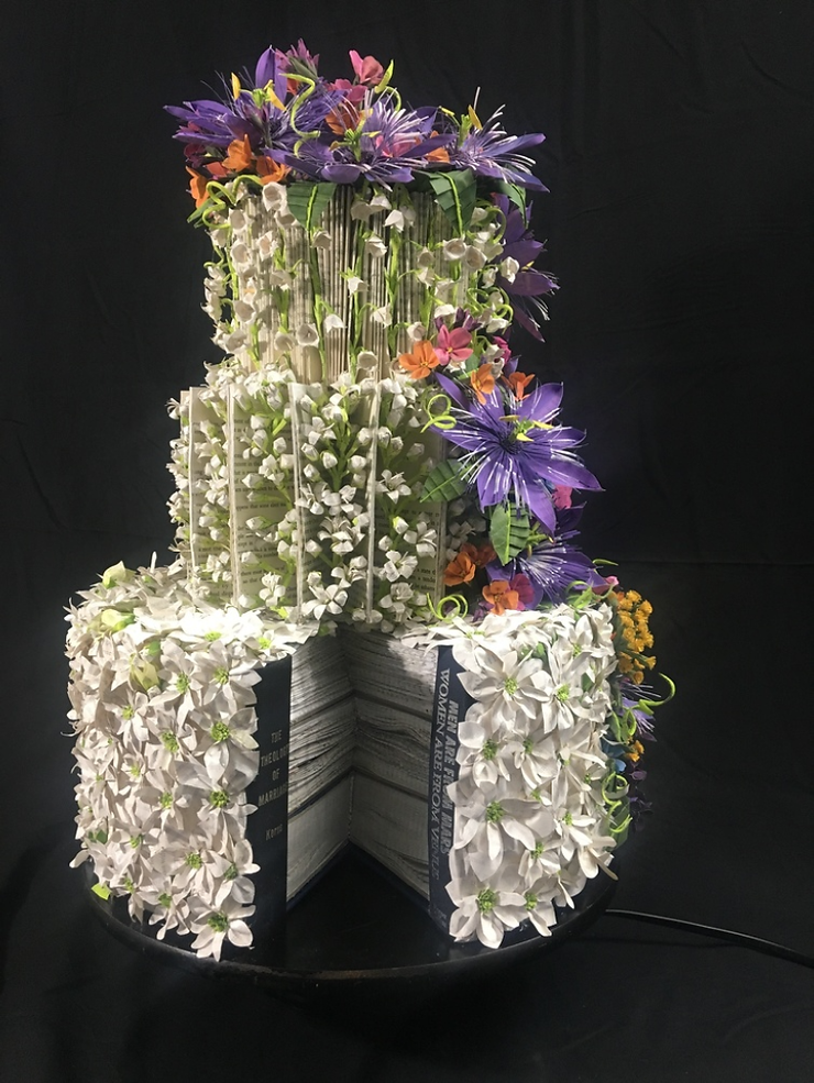 What's Love Got To Do With It? Wedding Cake Made From Books Sculpture By Lisa Meek