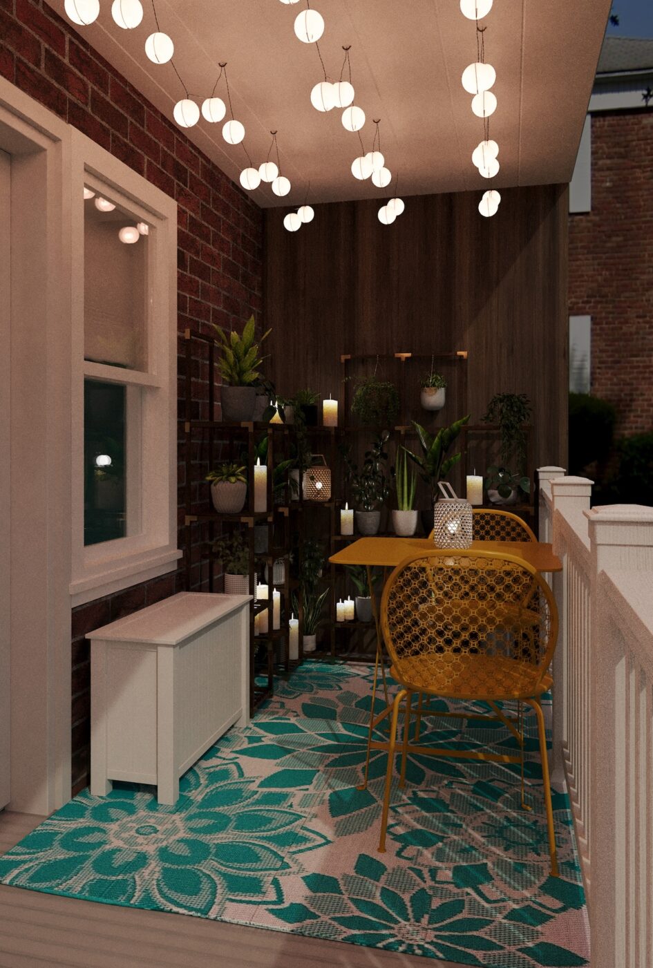 Adroit Patio Design Nighttime Lights