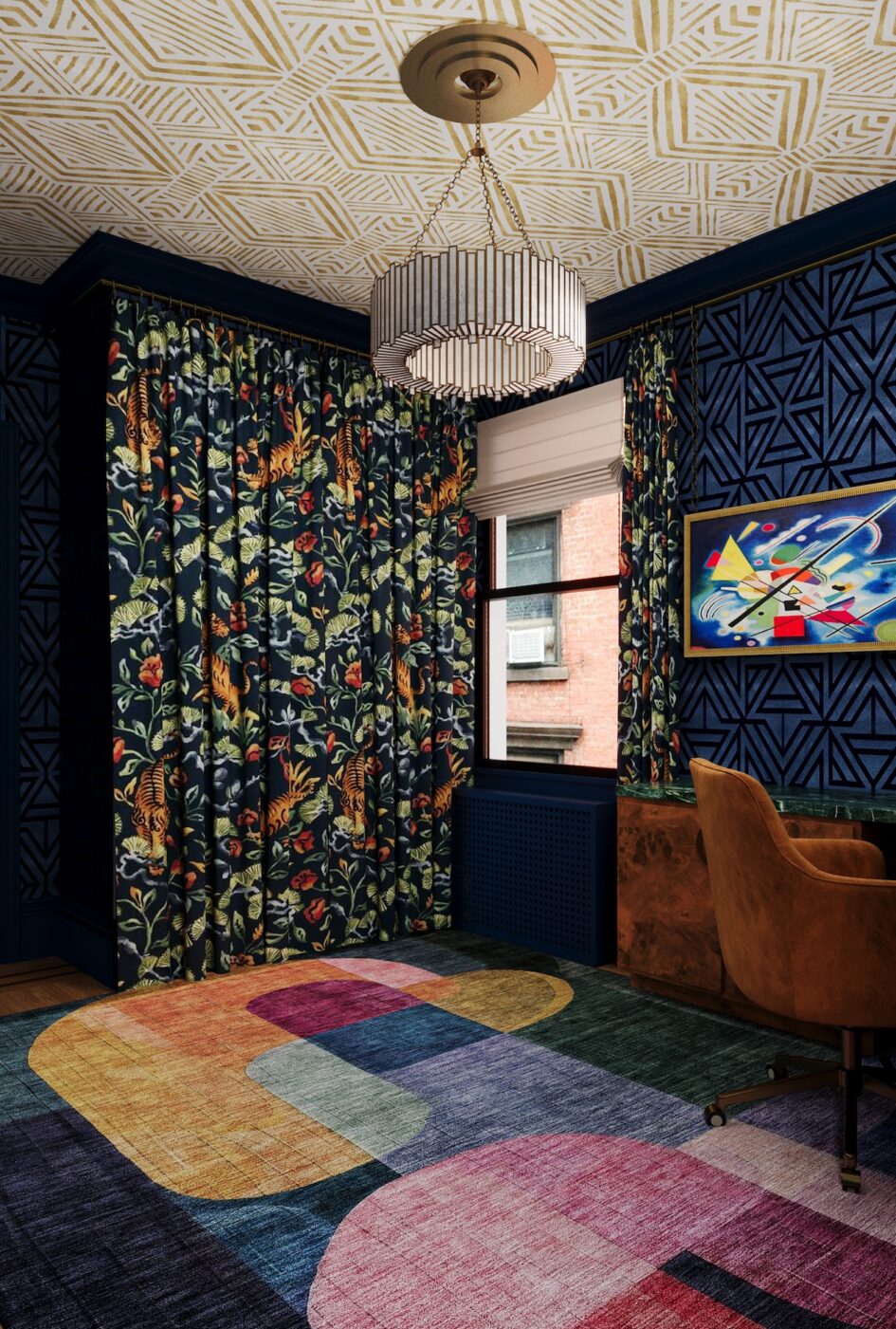 Colorful Home Office Upper East Side Nyc Adroit