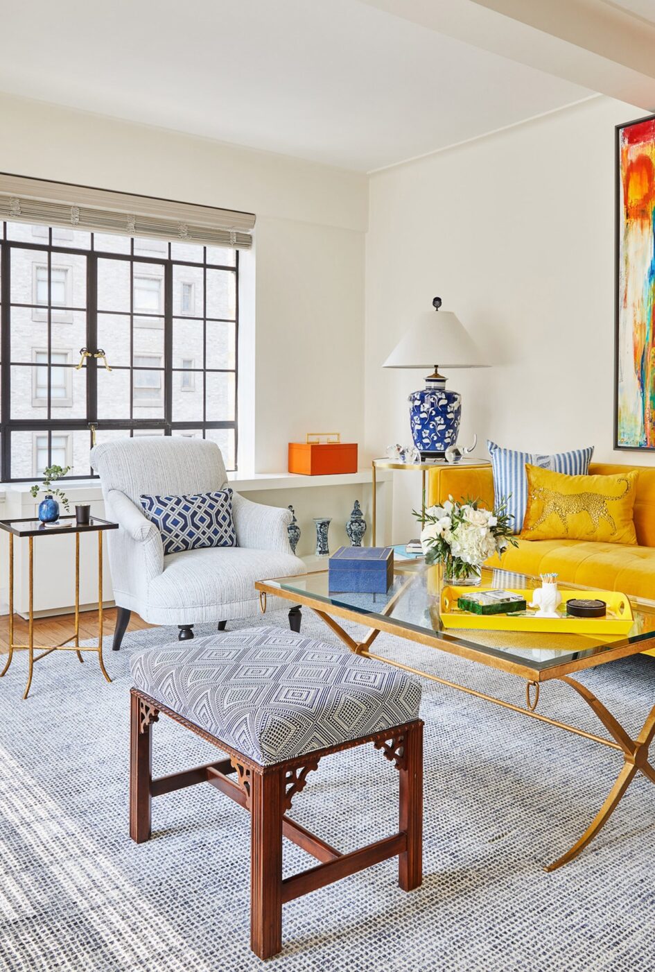 Colorful Living Room Design Midtown Nyc