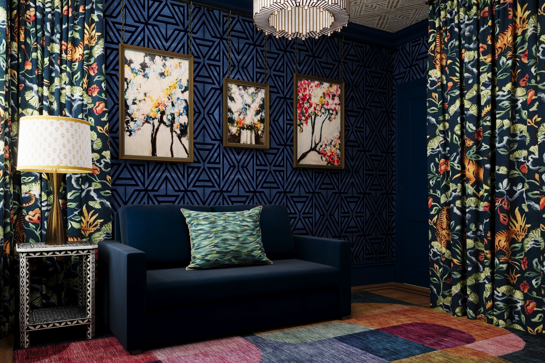 Home Office Design Colorful Bold Interior Design