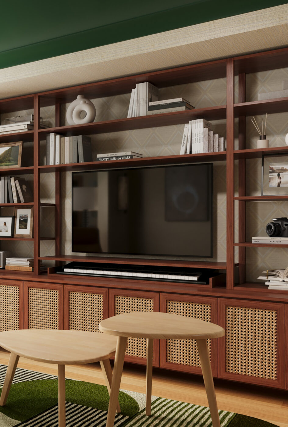 New York Ny Apartment Design Tv Console Built In Shelf
