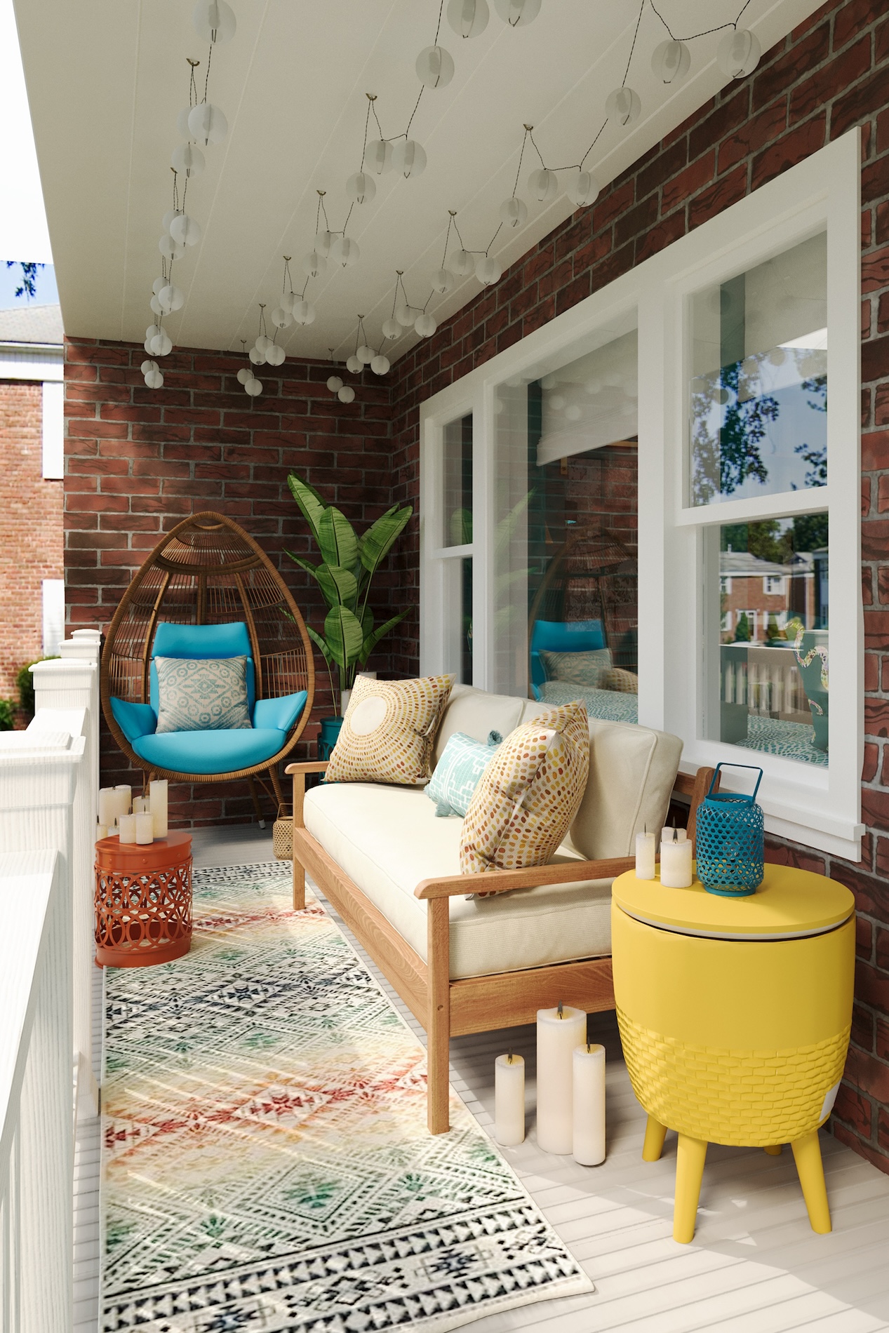 Patio Design Colorful Furnishings