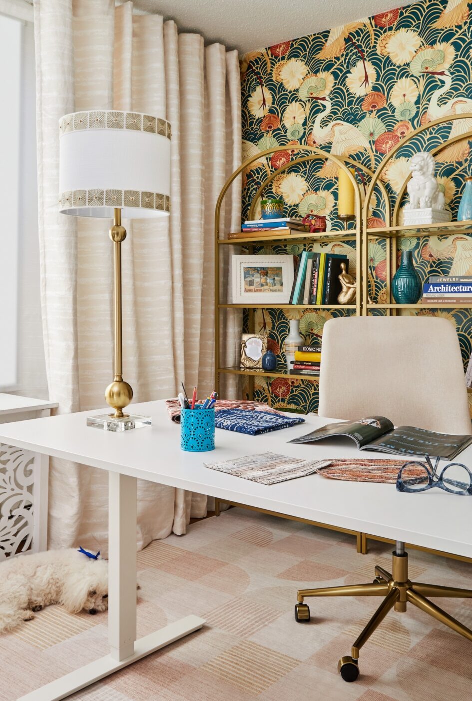 Apartment Home Office Design Wallpaper Accent Wall