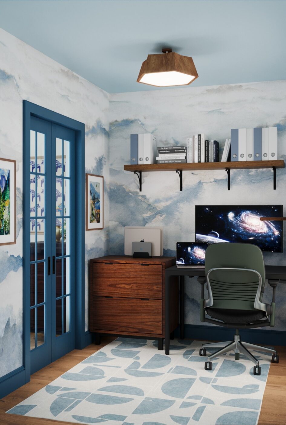 Home Office Design Blue Jersey City Nj