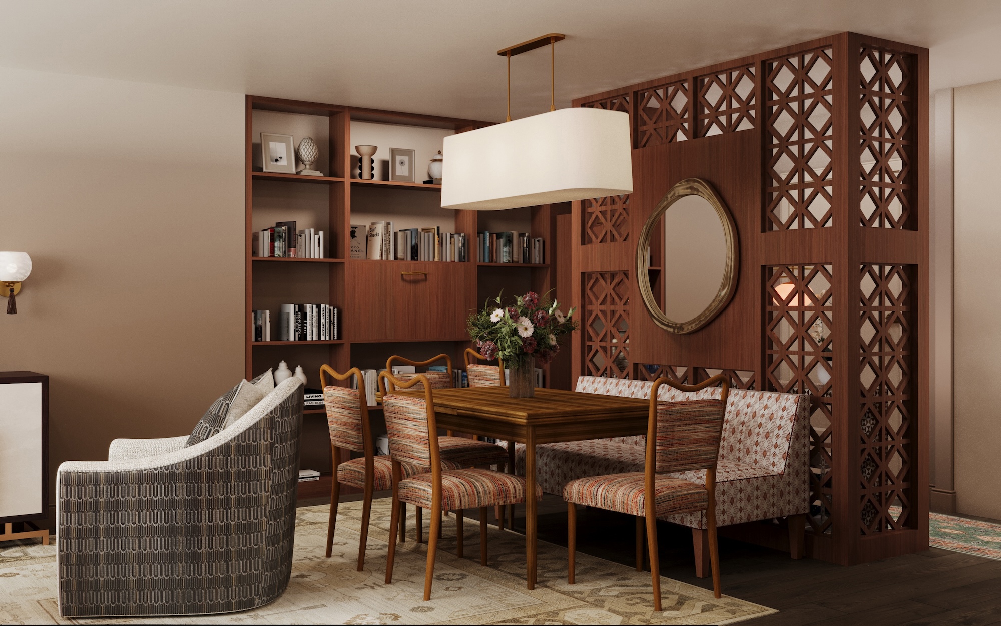 Living Room With Dining Table Nyc Interior Designer