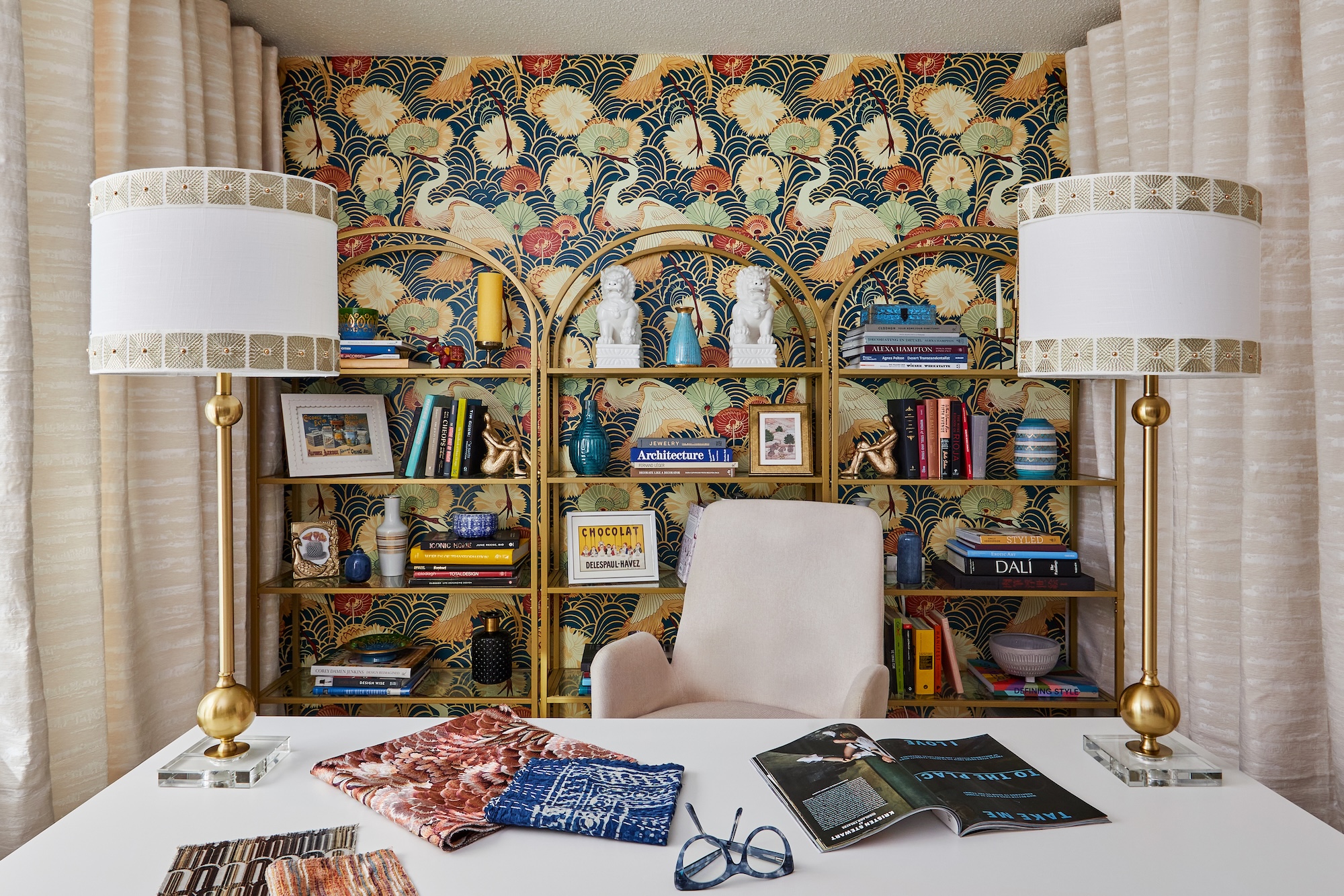 Wallpaper Accent Wall Upper East Side Home Office